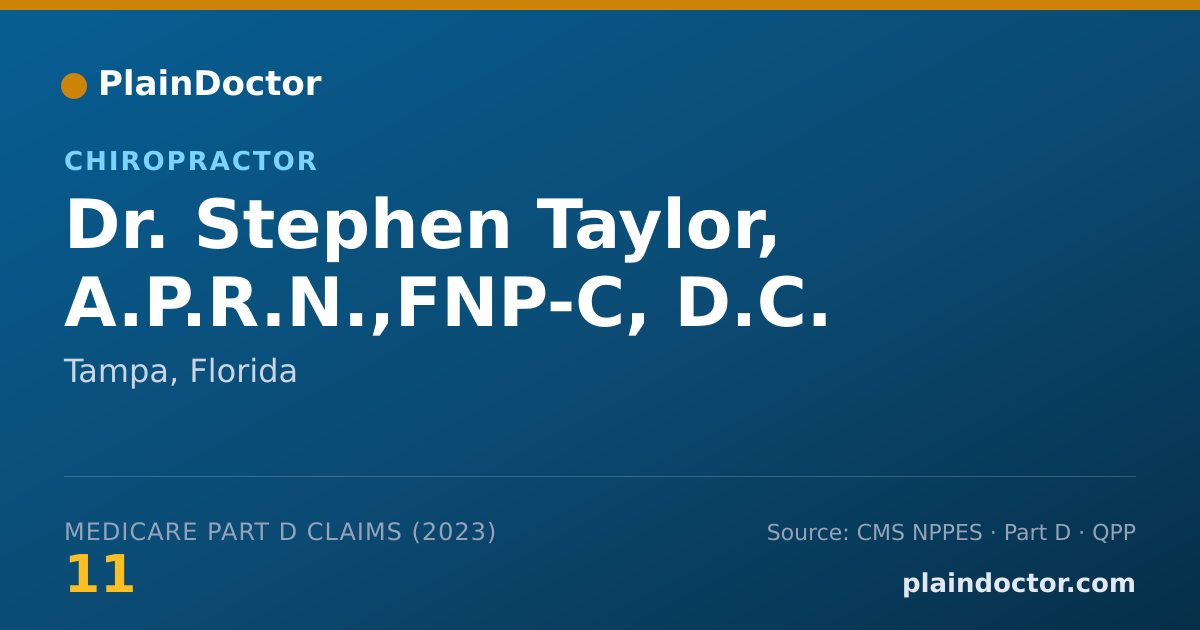 Shareable card for Stephen Taylor, A.P.R.N.,FNP-C, D.C. - Chiropractor, Tampa, FL