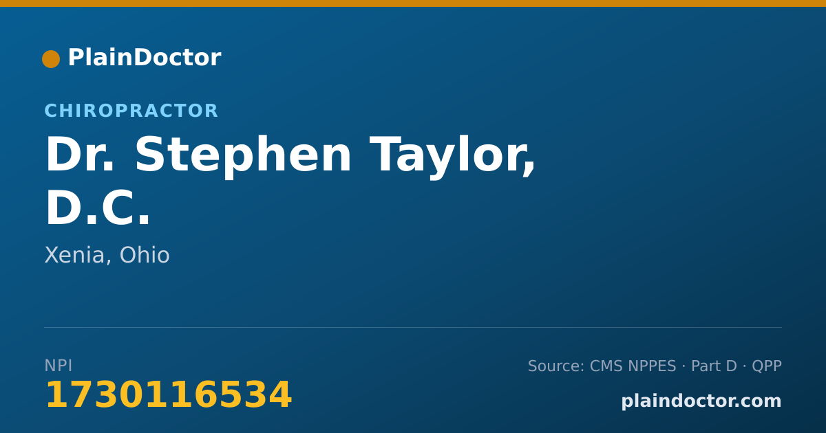 Shareable card for Stephen Taylor, D.C. - Chiropractor, Xenia, OH