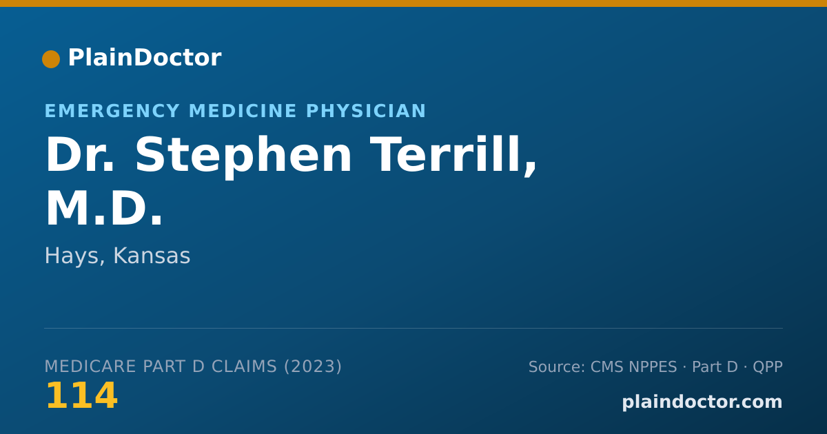Shareable card for Stephen Terrill, M.D. - Emergency Medicine Physician, Hays, KS