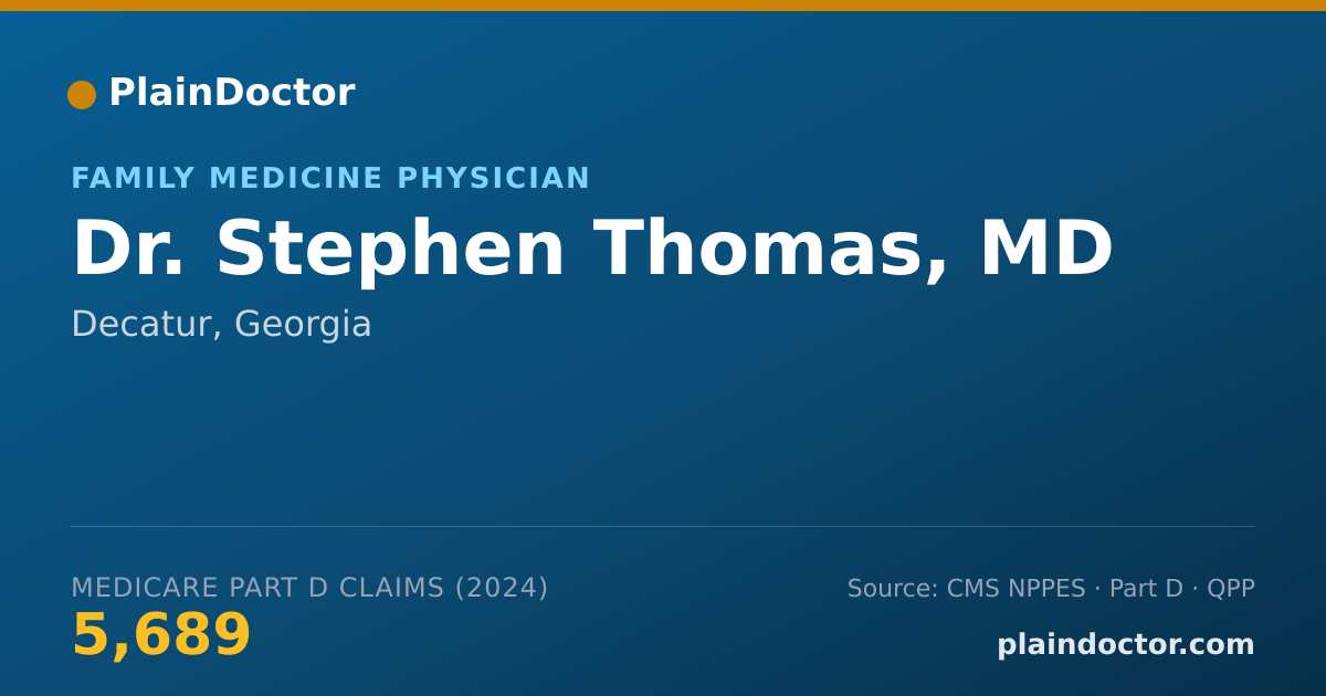 Shareable card for Stephen Thomas, MD - Family Medicine Physician, Decatur, GA