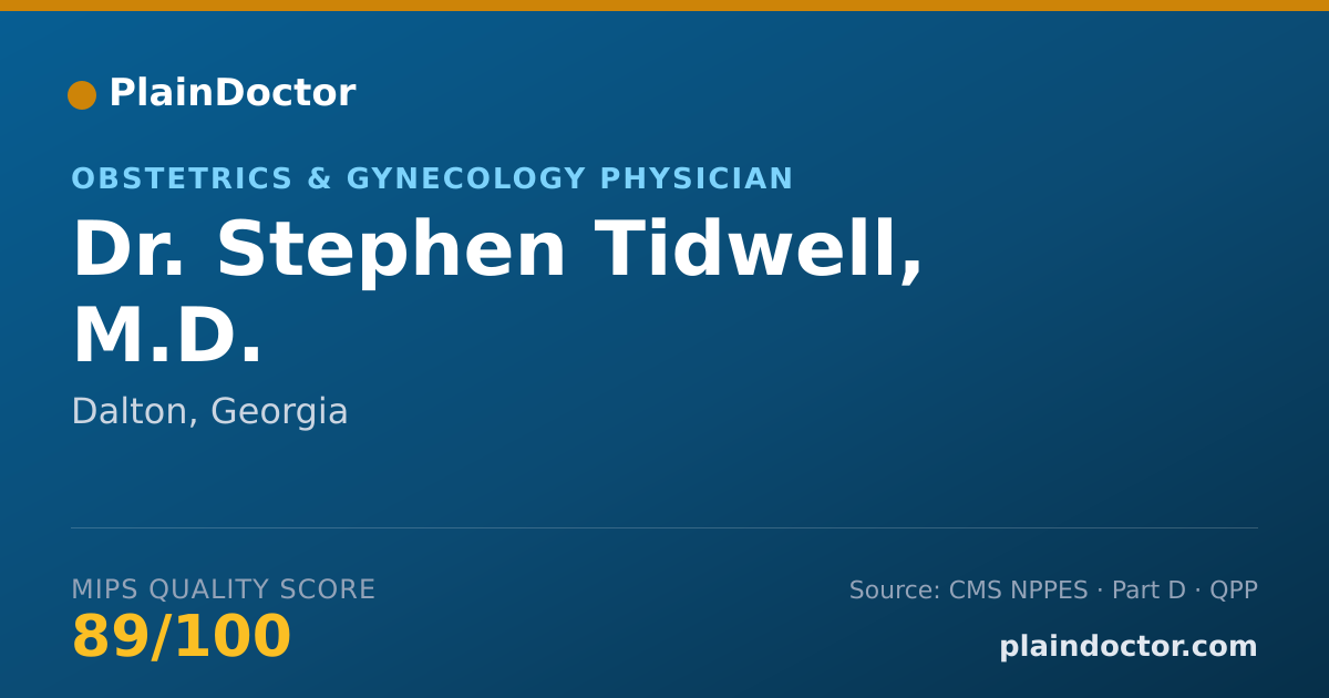 Shareable card for Stephen Tidwell, M.D. - Obstetrics & Gynecology Physician, Dalton, GA