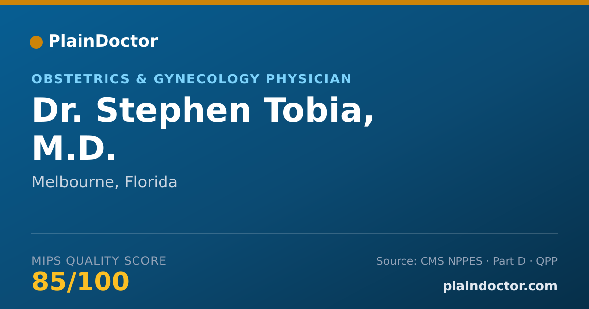 Shareable card for Stephen Tobia, M.D. - Obstetrics & Gynecology Physician, Melbourne, FL