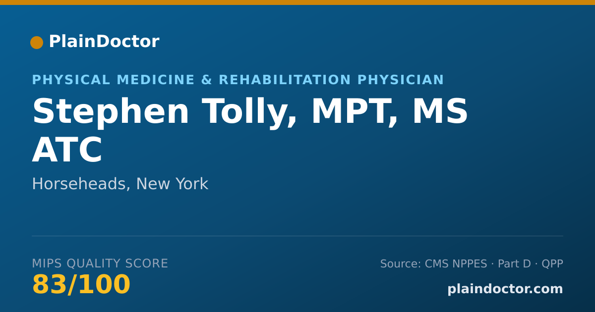 Shareable card for Stephen Tolly, MPT, MS ATC - Physical Medicine & Rehabilitation Physician, Horseheads, NY