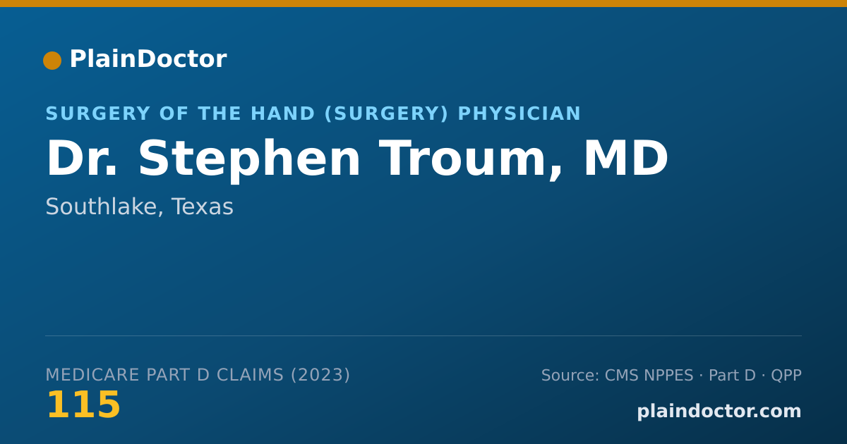 Shareable card for Stephen Troum, MD - Surgery of the Hand (Surgery) Physician, Southlake, TX