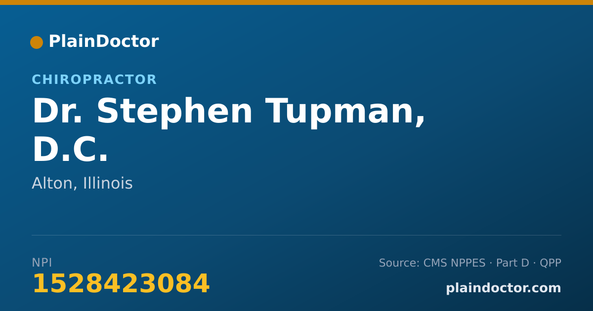 Shareable card for Stephen Tupman, D.C. - Chiropractor, Alton, IL