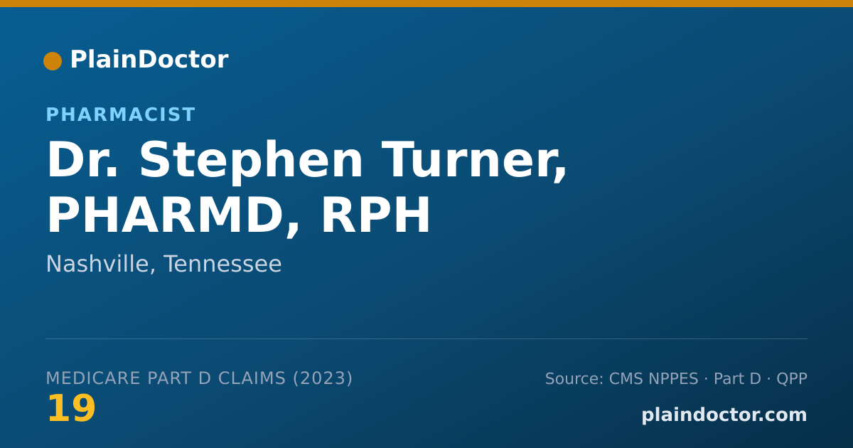 Shareable card for Stephen Turner, PHARMD, RPH - Pharmacist, Nashville, TN
