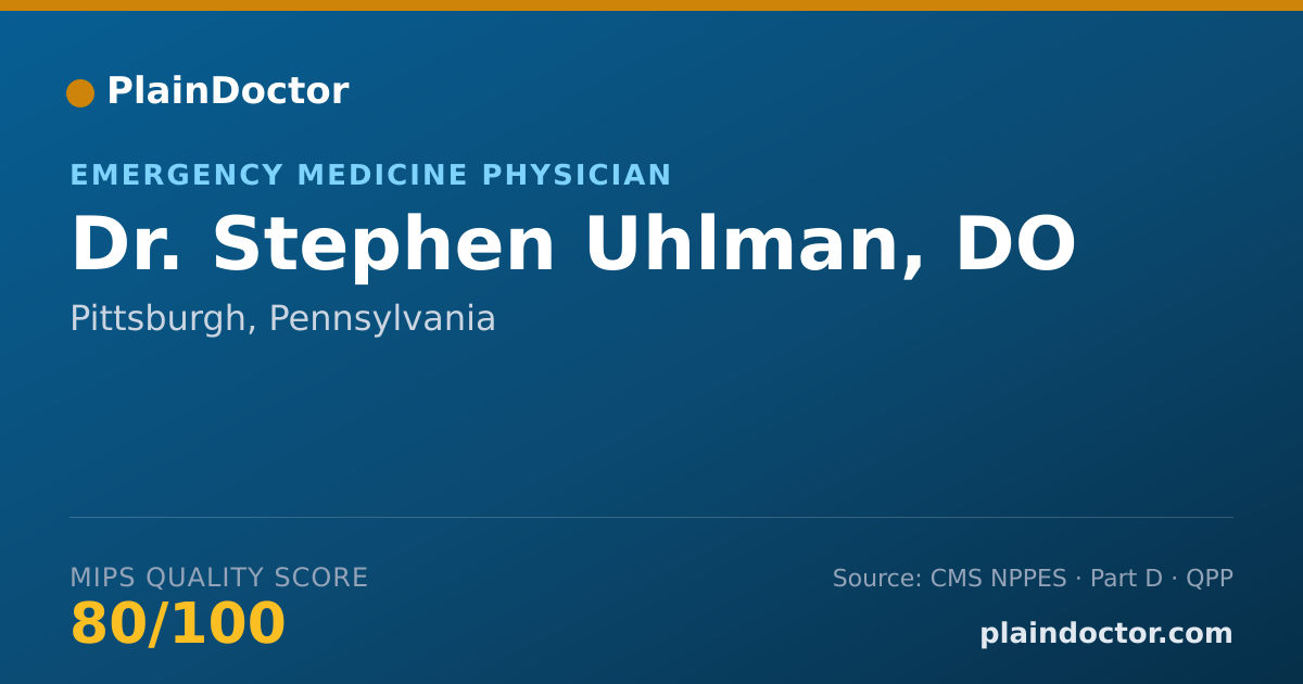 Shareable card for Stephen Uhlman, DO - Emergency Medicine Physician, Pittsburgh, PA