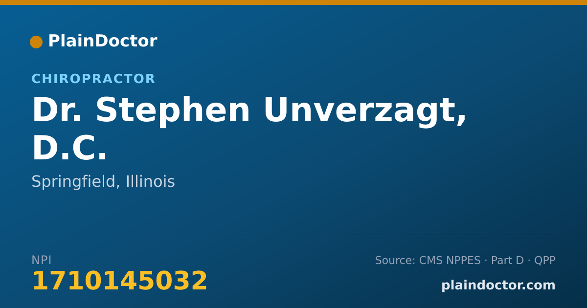Shareable card for Stephen Unverzagt, D.C. - Chiropractor, Springfield, IL