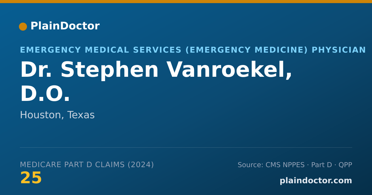 Shareable card for Stephen Vanroekel, D.O. - Emergency Medical Services (Emergency Medicine) Physician, Houston, TX