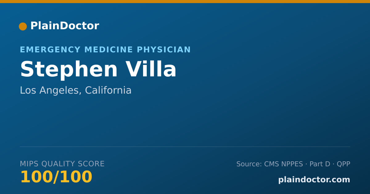 Shareable card for Stephen Villa - Emergency Medicine Physician, Los Angeles, CA