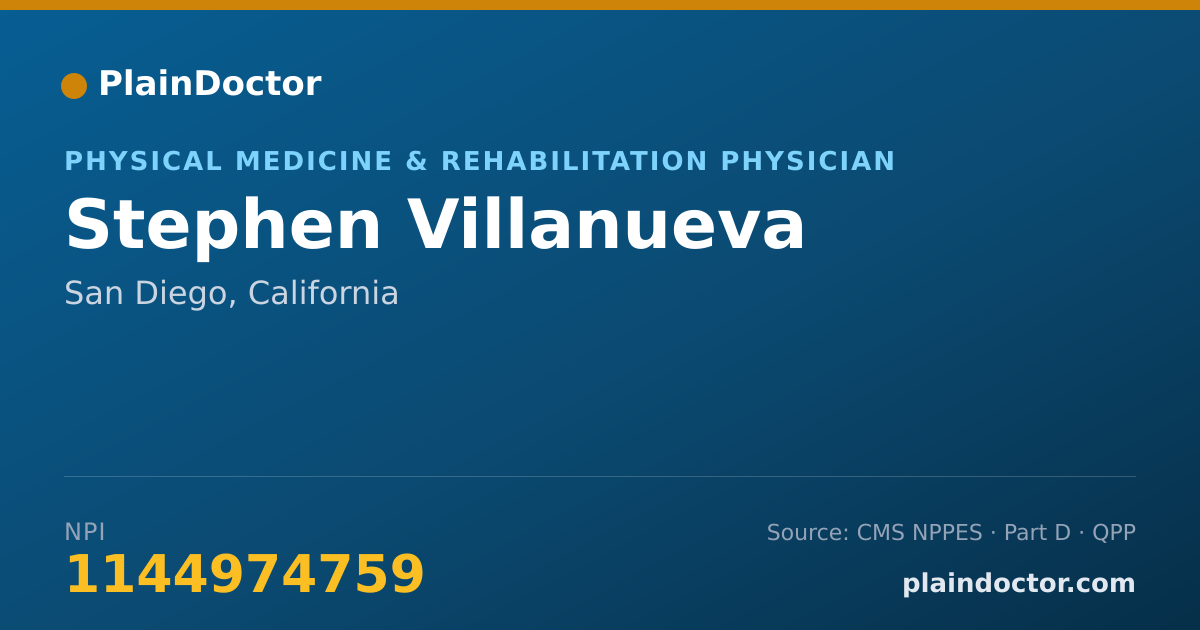 Shareable card for Stephen Villanueva - Physical Medicine & Rehabilitation Physician, San Diego, CA