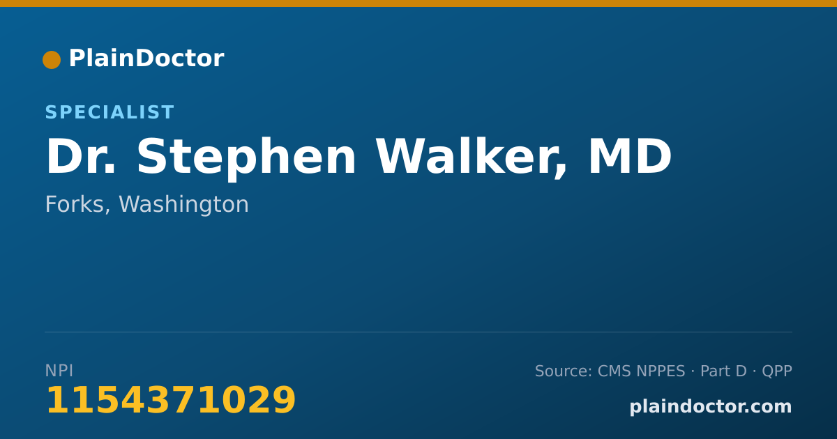 Shareable card for Stephen Walker, MD - Specialist, Forks, WA