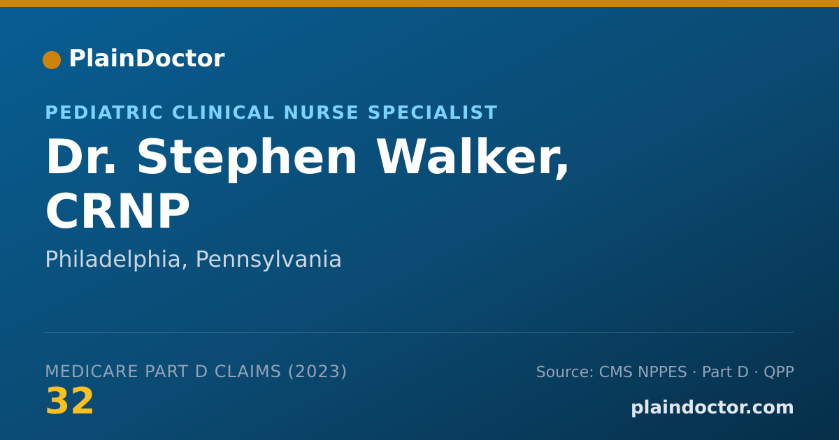 Shareable card for Stephen Walker, CRNP - Pediatric Clinical Nurse Specialist, Philadelphia, PA