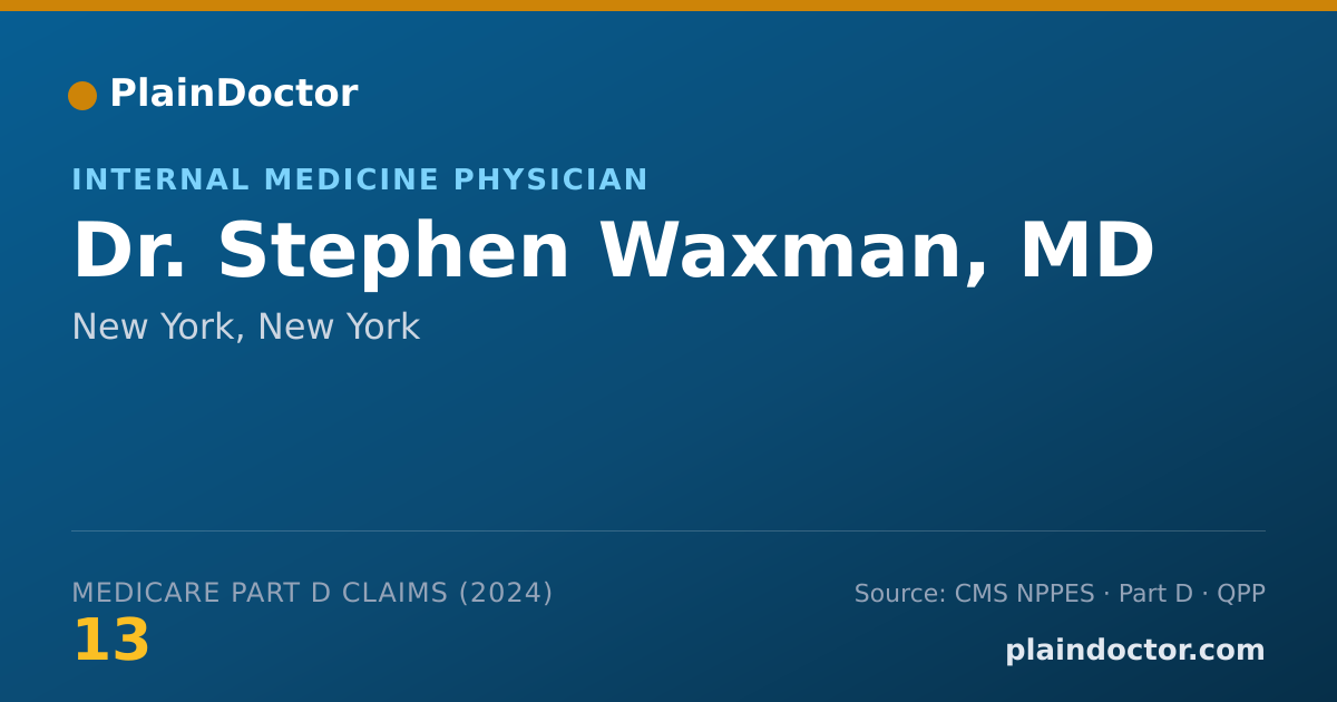 Shareable card for Stephen Waxman, MD - Internal Medicine Physician, New York, NY
