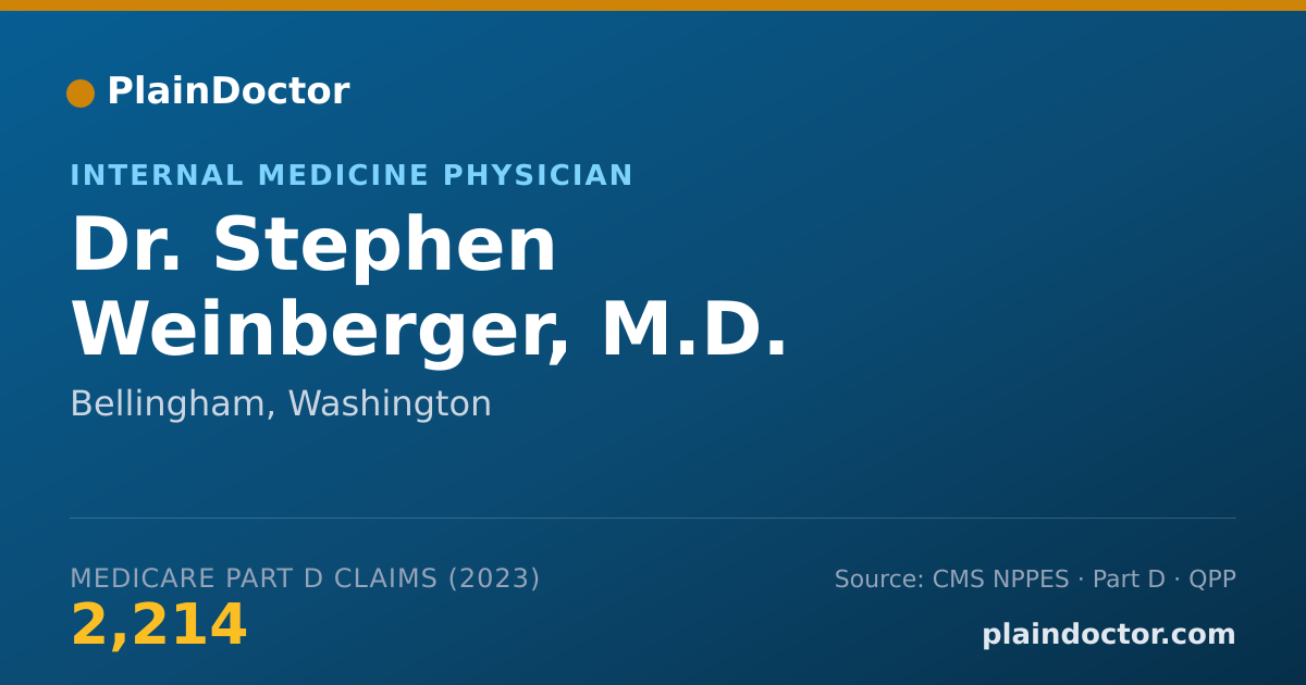 Shareable card for Stephen Weinberger, M.D. - Internal Medicine Physician, Bellingham, WA