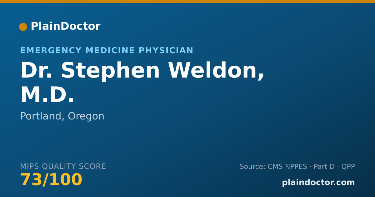 Shareable card for Stephen Weldon, M.D. - Emergency Medicine Physician, Portland, OR