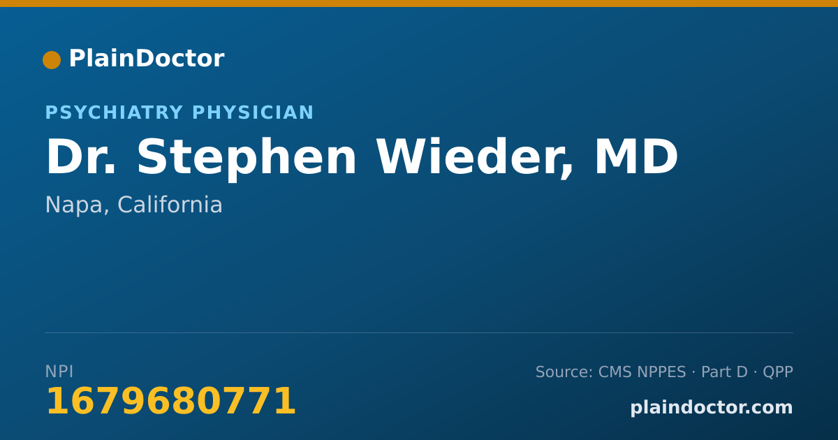 Shareable card for Stephen Wieder, MD - Psychiatry Physician, Napa, CA