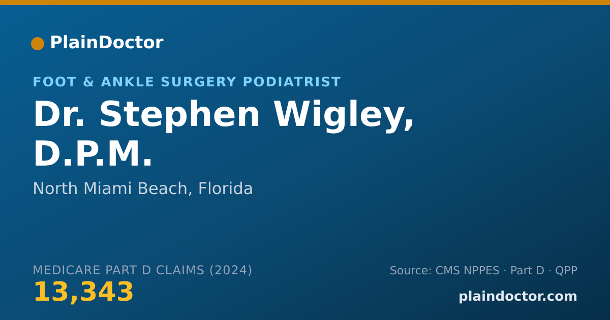 Shareable card for Stephen Wigley, D.P.M. - Primary Podiatric Medicine Podiatrist, North Miami Beach, FL