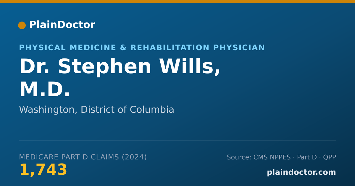 Shareable card for Stephen Wills, M.D. - Physical Medicine & Rehabilitation Physician, Washington, DC