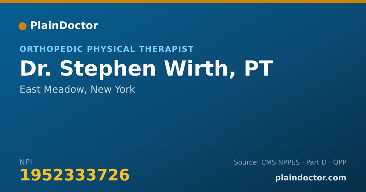 Shareable card for Stephen Wirth, PT - Orthopedic Physical Therapist, East Meadow, NY