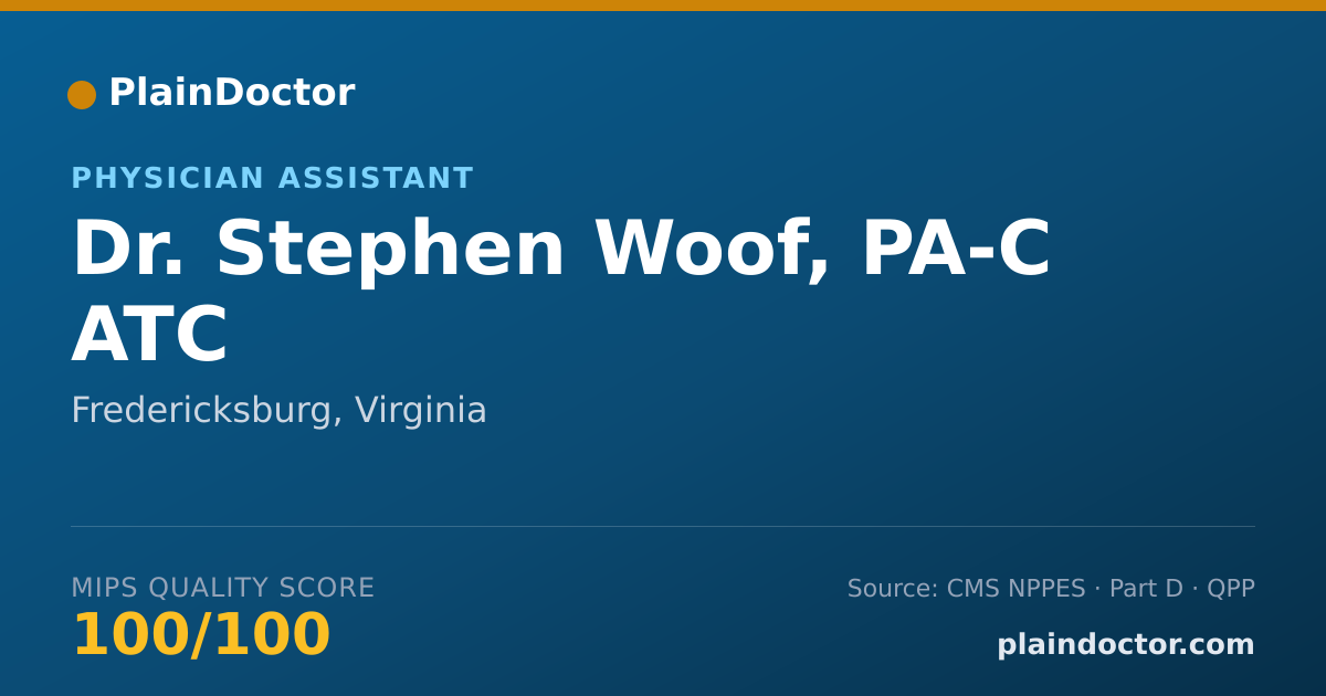Shareable card for Stephen Woof, PA-C ATC - Physician Assistant, Fredericksburg, VA