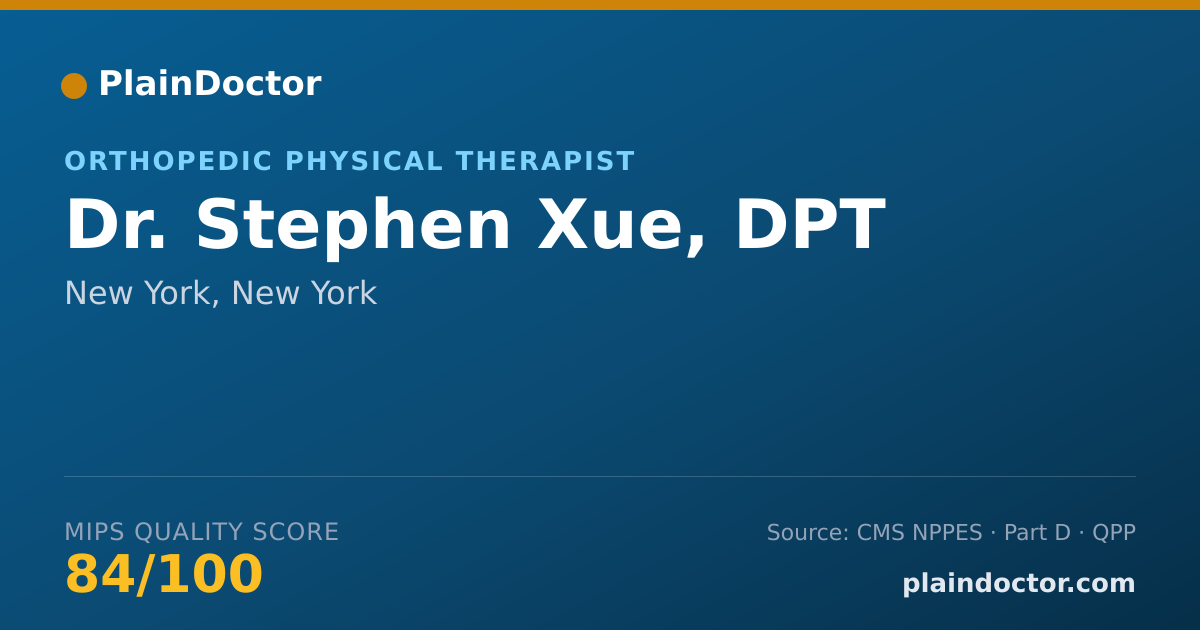 Shareable card for Stephen Xue, DPT - Orthopedic Physical Therapist, New York, NY