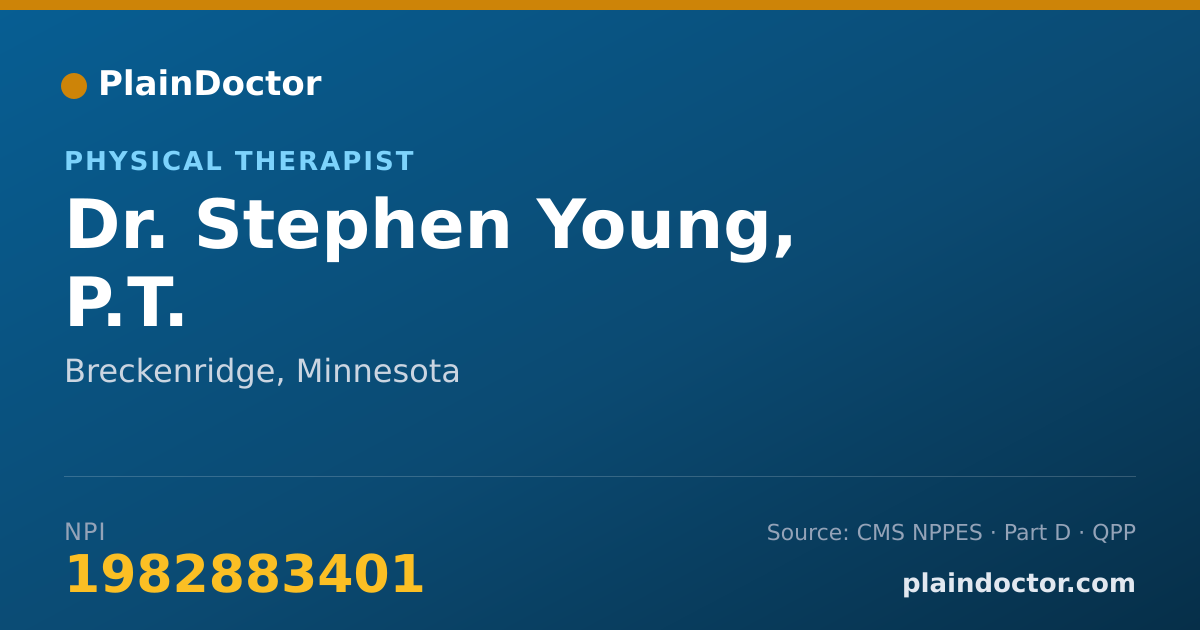 Shareable card for Stephen Young, P.T. - Physical Therapist, Breckenridge, MN