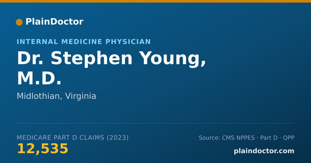 Shareable card for Stephen Young, M.D. - Internal Medicine Physician, Midlothian, VA