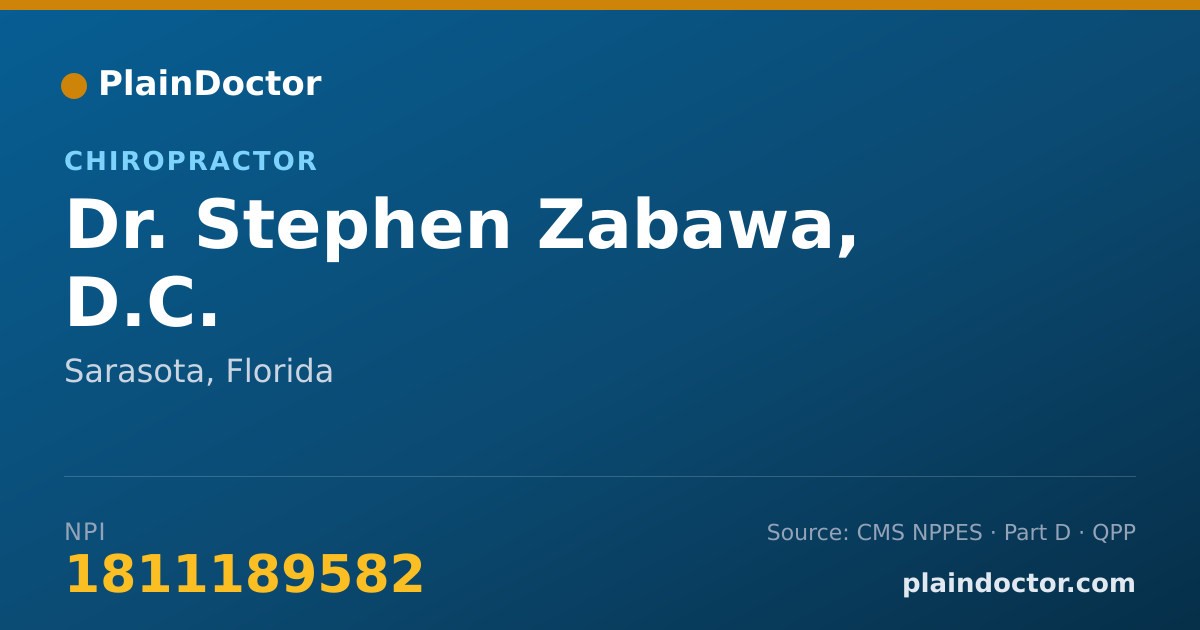Shareable card for Stephen Zabawa, D.C. - Chiropractor, Sarasota, FL