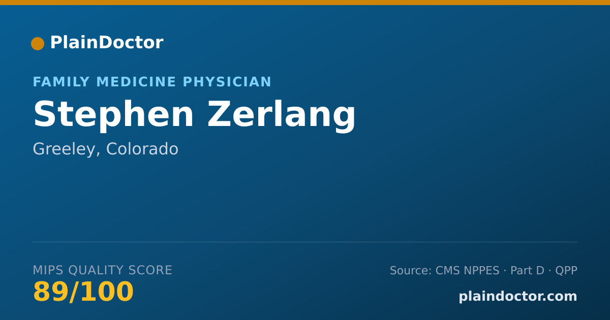 Shareable card for Stephen Zerlang - Family Medicine Physician, Greeley, CO