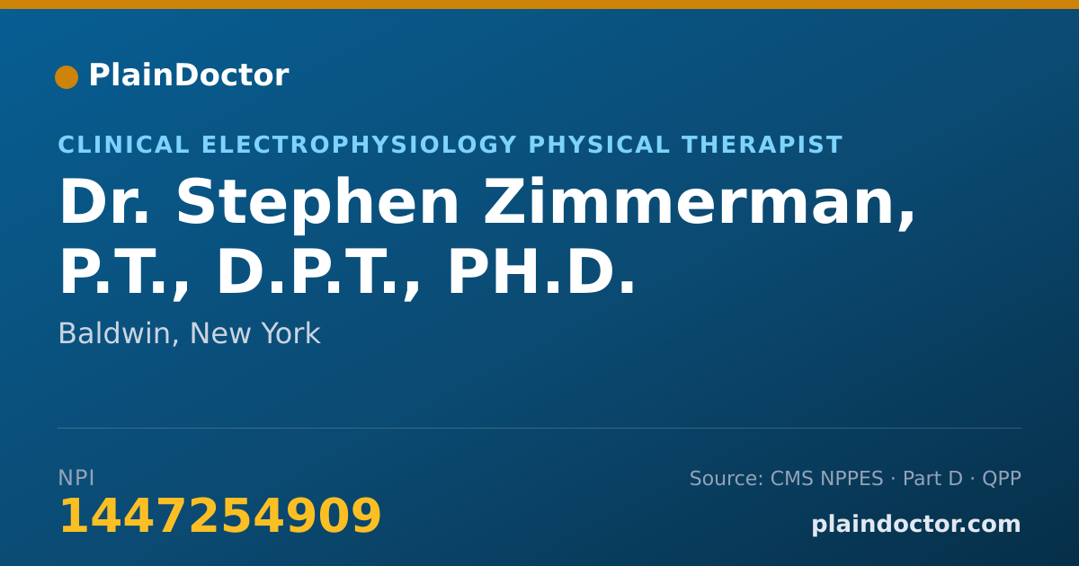 Shareable card for Stephen Zimmerman, P.T., D.P.T., PH.D. - Clinical Electrophysiology Physical Therapist, Baldwin, NY