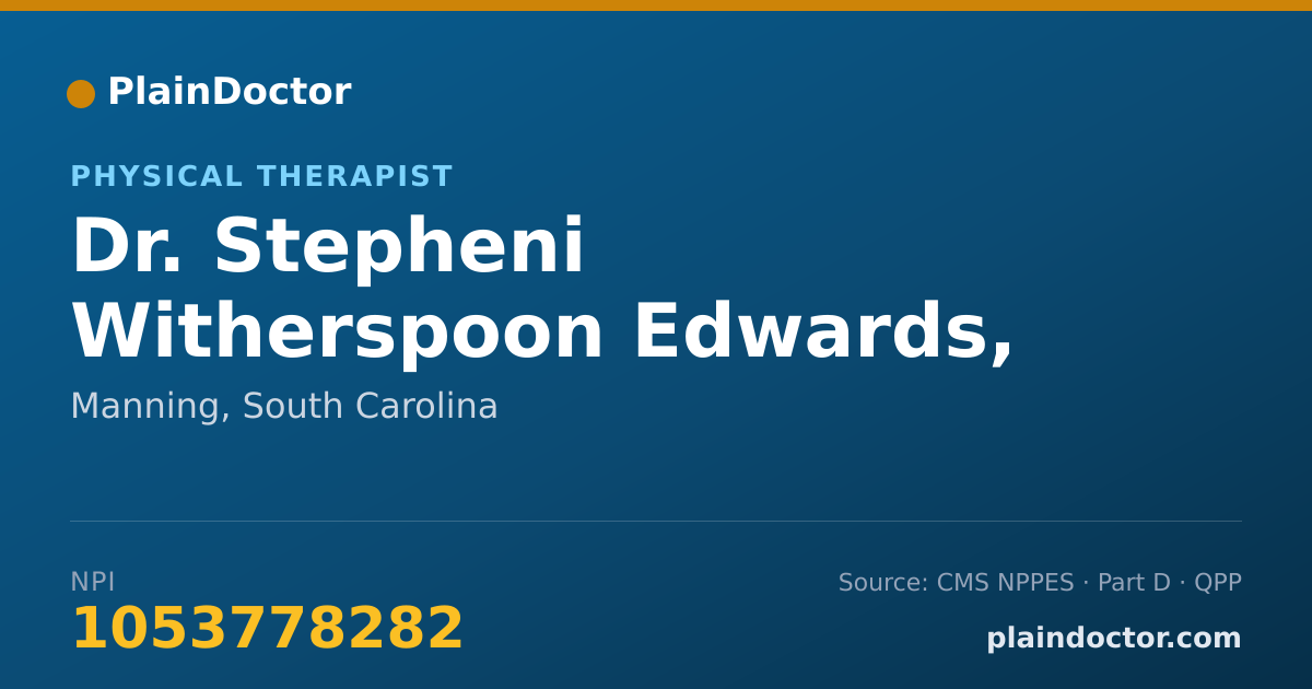 Shareable card for Stepheni Witherspoon Edwards, DPT - Physical Therapist, Manning, SC