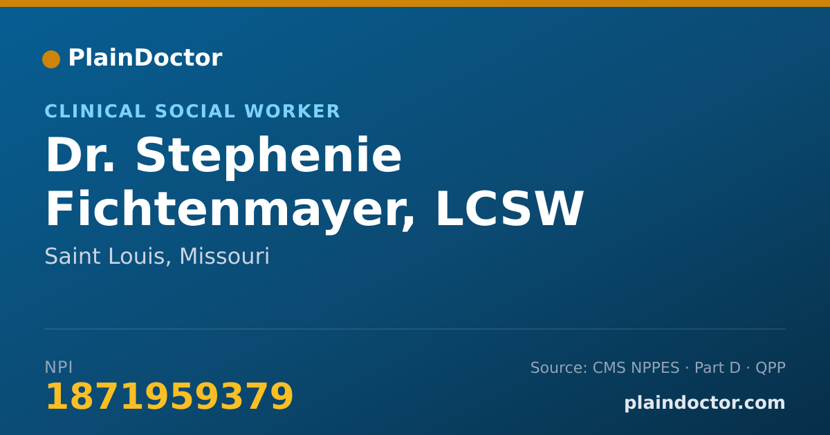 Shareable card for Stephenie Fichtenmayer, LCSW - Clinical Social Worker, Saint Louis, MO