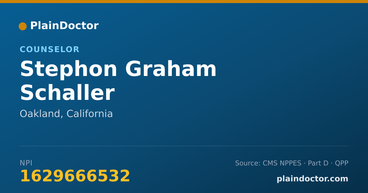 Shareable card for Stephon Graham Schaller - Counselor, Oakland, CA