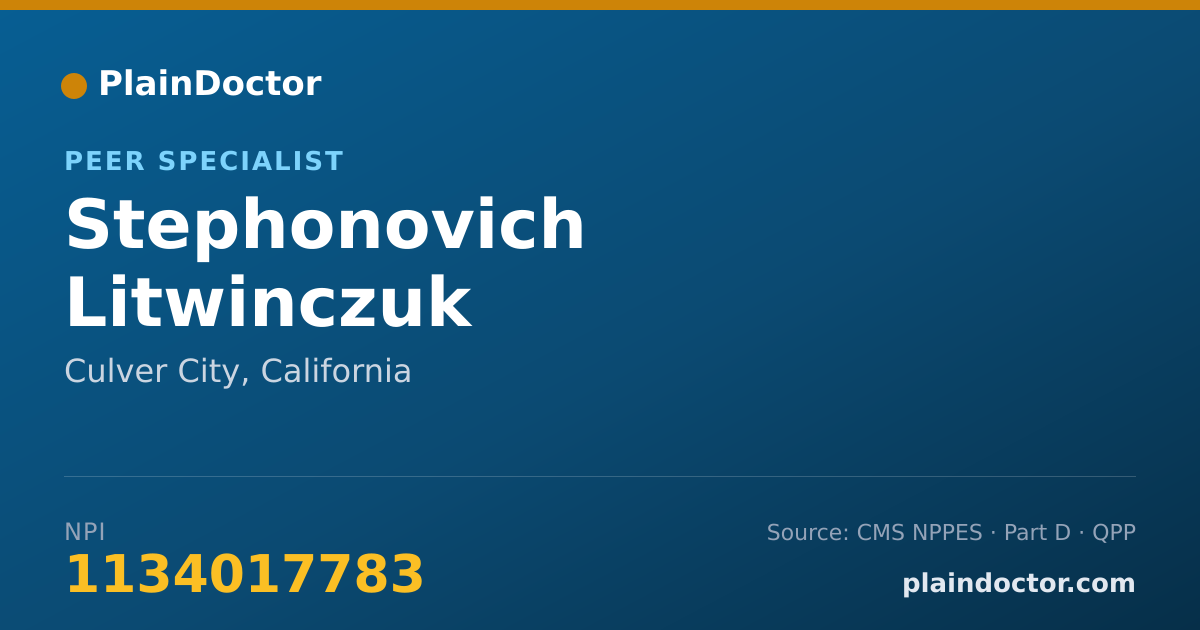 Shareable card for Stephonovich Litwinczuk - Peer Specialist, Culver City, CA
