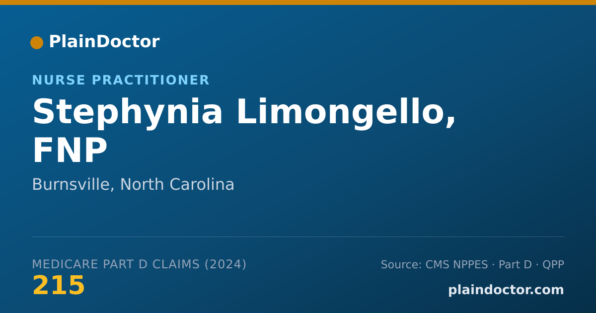 Shareable card for Stephynia Limongello, FNP - Nurse Practitioner, Burnsville, NC
