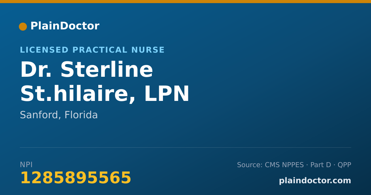 Shareable card for Sterline St.hilaire, LPN - Licensed Practical Nurse, Sanford, FL