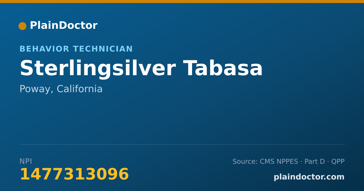 Shareable card for Sterlingsilver Tabasa - Behavior Technician, Poway, CA