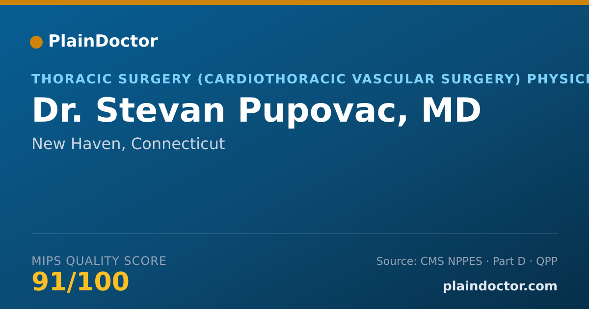 Shareable card for Stevan Pupovac, MD - Thoracic Surgery (Cardiothoracic Vascular Surgery) Physician, New Haven, CT