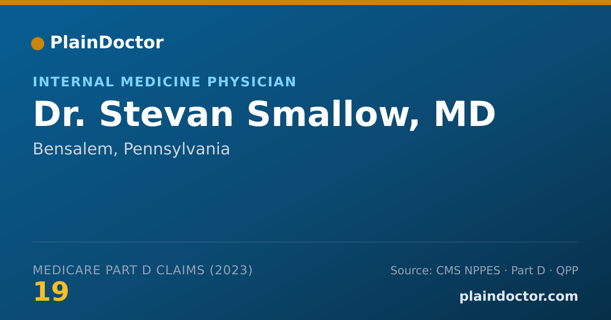 Shareable card for Stevan Smallow, MD - Internal Medicine Physician, Bensalem, PA