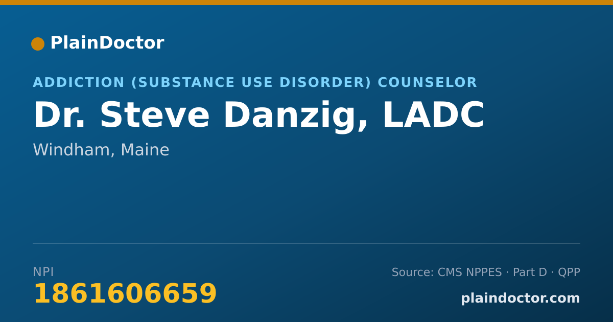 Shareable card for Steve Danzig, LADC - Addiction (Substance Use Disorder) Counselor, Windham, ME