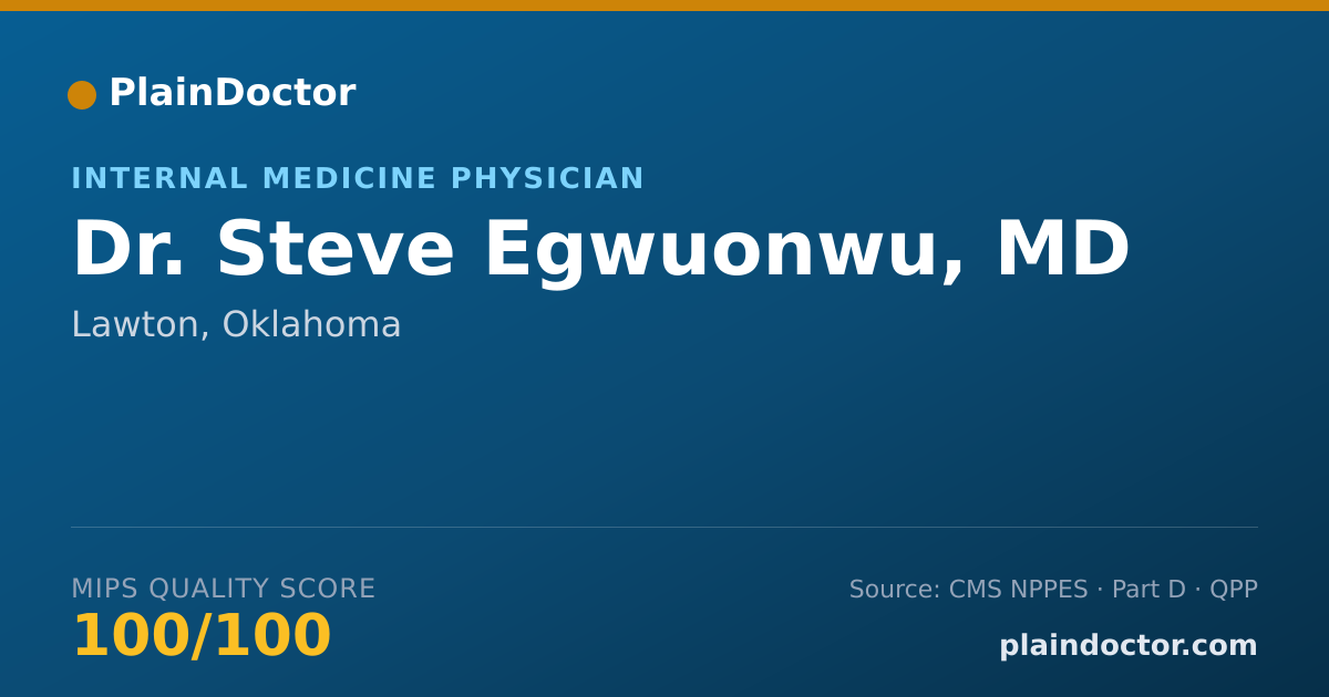 Shareable card for Steve Egwuonwu, MD - Internal Medicine Physician, Lawton, OK