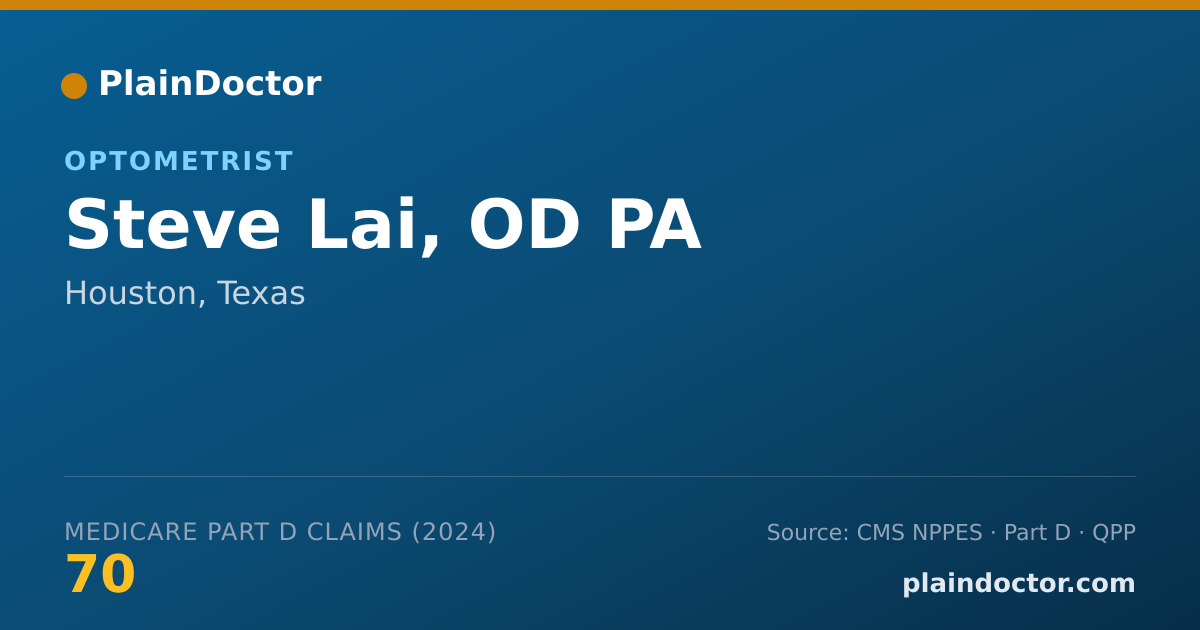 Shareable card for Steve Lai, OD PA - Optometrist, Houston, TX