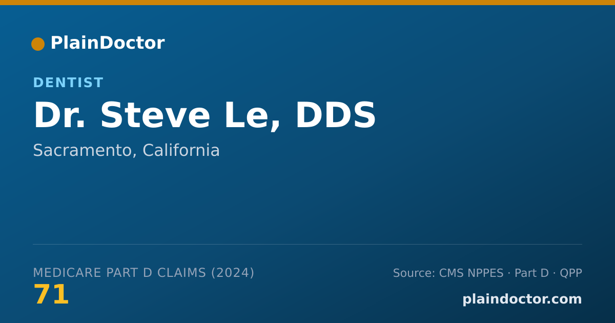 Shareable card for Steve Le, DDS - Dentist, Sacramento, CA