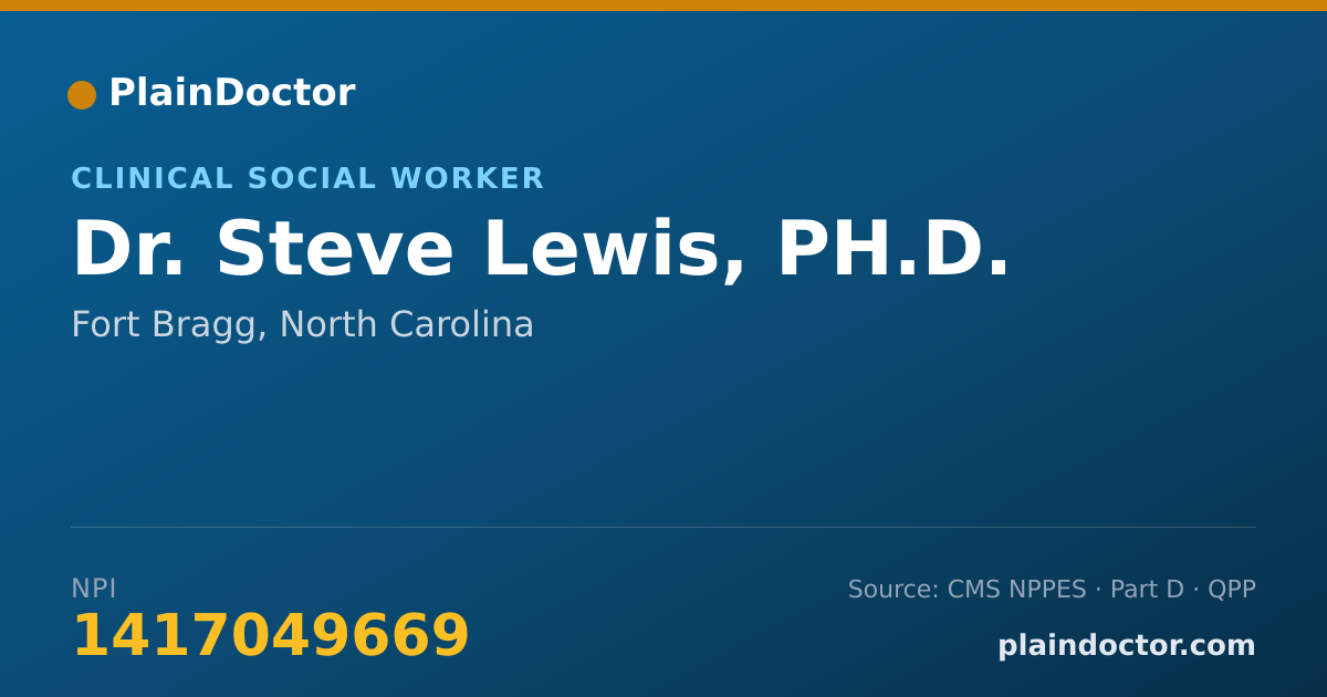 Shareable card for Steve Lewis, PH.D. - Clinical Social Worker, Fort Bragg, NC