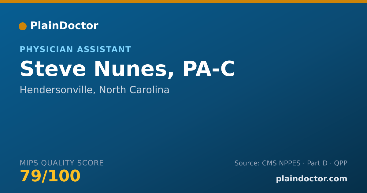 Shareable card for Steve Nunes, PA-C - Physician Assistant, Hendersonville, NC