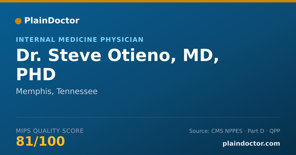 Shareable card for Steve Otieno, MD, PHD - Internal Medicine Physician, Memphis, TN