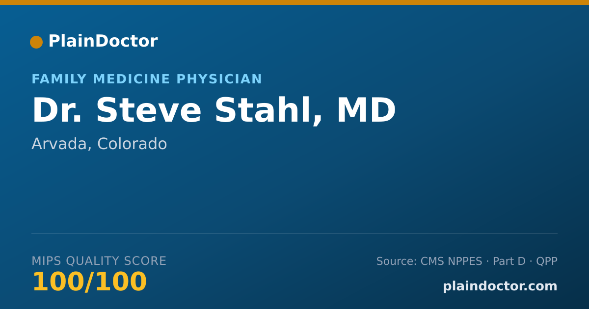 Shareable card for Steve Stahl, MD - Family Medicine Physician, Arvada, CO