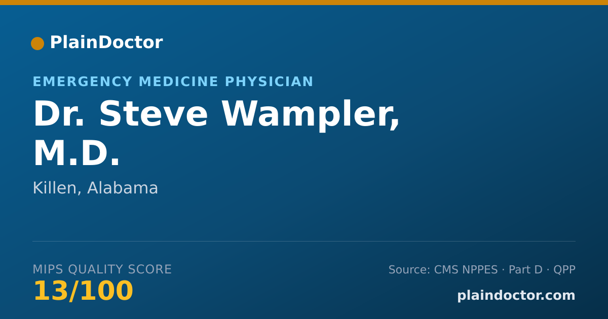 Shareable card for Steve Wampler, M.D. - Emergency Medicine Physician, Killen, AL