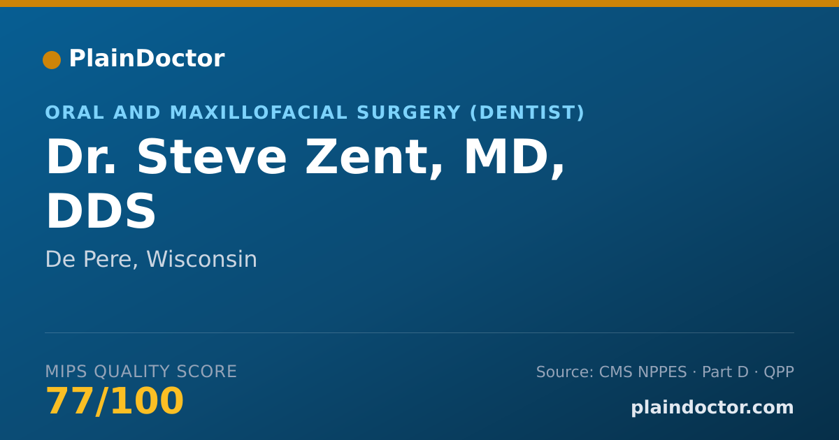 Shareable card for Steve Zent, MD, DDS - Oral and Maxillofacial Surgery (Dentist), De Pere, WI